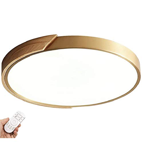 Lustre plafonnier rond LED en bois pour remplacer un éclairage agressif