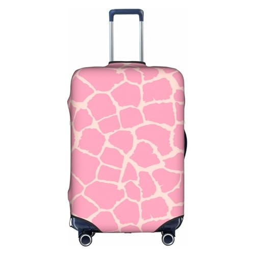 Pink Giraffe Of Stylized Skin Travel Luggage Cover Elastic Suitcase Protector Washable Baggage Covers For Trunk Case Fits 29-32 Inch Luggage