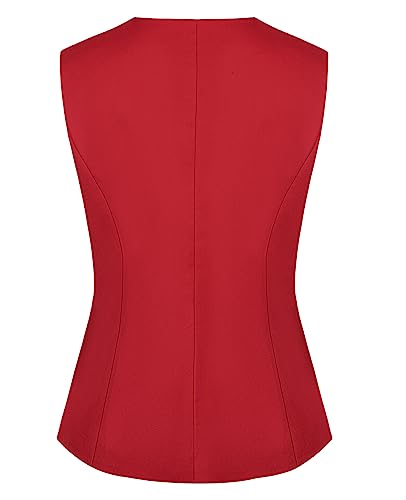 Waistcoat Vest for Women Fully Lined V-Neck Button Down Formal Fitted Dressy Suit Vest Coat with Pockets2