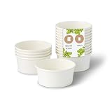 BIOZOYG Bicchieri Carta per Gelato 500 Pezzi 100 ml Bianco - Coppette per Dessert Usa e Getta Rivestite - Coppe per Gelato Cartone Bicchieri per Snack Citole Gelato Bicchieri Monouso Yogurt Tiramisu