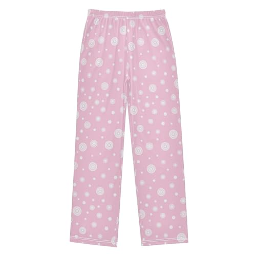 ZZKKO Abstract Round Pink Boys Pants for Kids Jogger Pants with Pockets S-XL