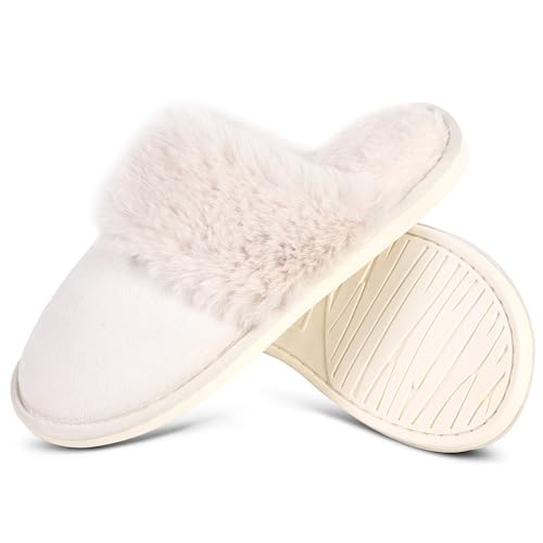 SNOWDROP Slippers For Women Memory Foam Indoor Outdoor Trendy House Shose,Comfy Non-Slip Soft Warm And Cozy Fluffy Fuzzy Slippers