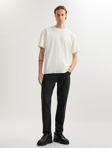 كوتون بنطلون جينز مارك بقصة مستقيمة للرجال بلون اسود (999) مقاس الخصر 31 / الطول 30