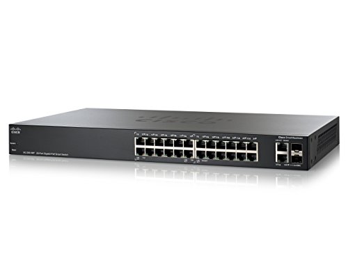 Image of Cisco SG200-26P Gigabit Ethernet Smart Switch, 24 10 /100 /1000 Ports, PoE and 2 Combo Mini-GBIC Ports (SLM2024PT) (Renewed)