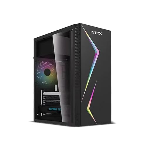 Image of Intex Pulse Gaming Cabinet | Micro-ATX, ITX | RGB Strip Front | Acrylic Side Panel | Dual USB 1.0 | Smooth Airflow | Easy Assembly | Compact Design | 250mm VGA Support