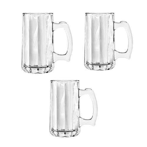 Kit 3 Canecas Copo de Chop Premium Vidro Reforçado 360ml Marca DIASO STORE