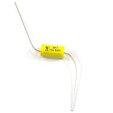 Cary 10pcs Yellow Long Lead Axial Polyester Film Capacitor 0.1uf 630v for Tube Amps