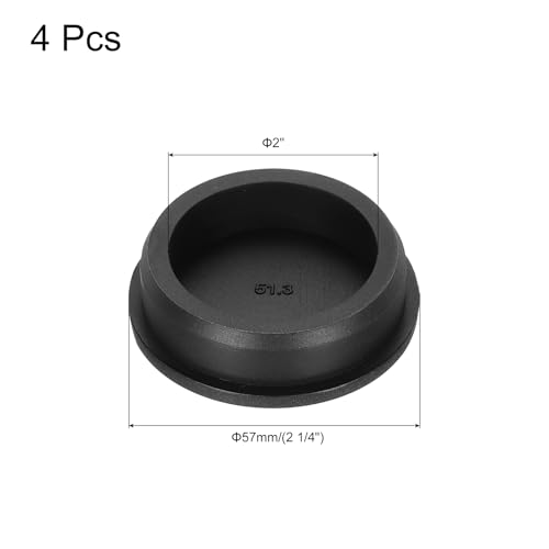 Image of MECCANIXITY 4pcs T-Shaped Silicone Plugs 51.3mm 2 Inch Dia Snap in Plug Hole Seal Cover Round Rubber Stopper for Kitchen Rubber Bulkheads Waterproof Sealing Plugs Black
