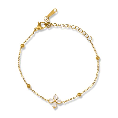 Image of PALMONAS Graceful Flower Bracelet for Women - Jewellery Gift for Girls & Women, Waterproof Anti Tarnish Bracelets | Stylish & Trendy Bracelet for Ladies