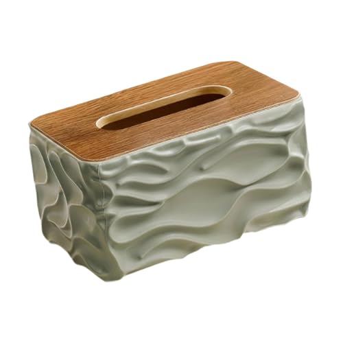FytStycale Funda Rectangular para Caja de Pañuelos, Servilletero, Dispensador de, Porta Pañuelos Cosméticos para Tocador, Hogar, Oficina Y Baño, Verde, Individual