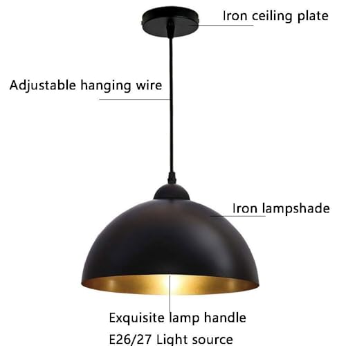 Lámpara de techo industrial negra mate ajustable para comedor 4