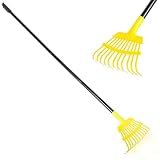 BlumeTrec 熊手 レーキ ガーデンレーキ 11本爪 3段階調節 長さ調節可能87.5-151cm 軽量 吊り下げ収納 落ち葉集め 落ち葉掃除 集草 園芸 芝生 草刈り 庭掃除 ガーデン 庭園用