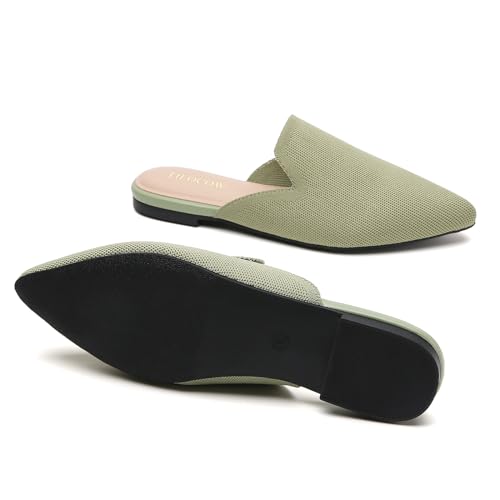 Image of Tilocow Knit Mules Office Slip on Loafers Business Casual Flats for Women