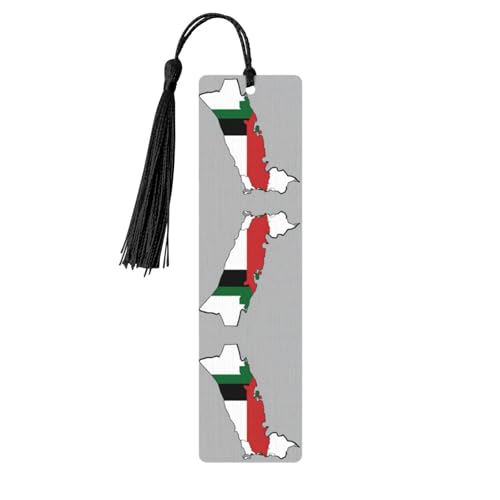 State of Palestine Flag Map 03 Printing 5 Pcs Wooden Bookmarks