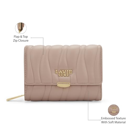 Image of Lavie Luxe Women's Lucie Emboss Medium Trifold Wallet | Gift for Women