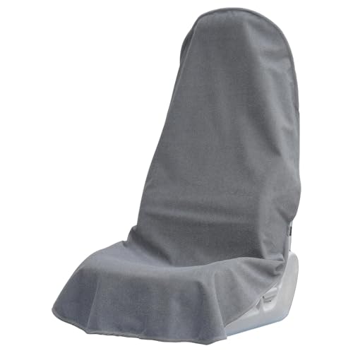MZECFGB Towel Car Seat Cover for Renault Kwid E-Tech MK1-BW 2015+, Quick-Dry Towel Fabric,Front Seat Protectors,Super Absorbent Sweatproof Ultra-Soft Anti-Slip,Grey