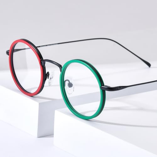 Image of FONEX Acetate Titanium Glasses Frame Men 2024 New Round Eyeglasses Spectacles Eyewear F85844