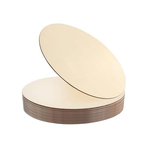 300pcs 20mm Wood Beads,Bundle 12Pcs 12 Inch Wood Circles for Crafts for DIY Crafts, Door Hanger, Sign, Wood Buring, Painting, Christmas Décor Cover