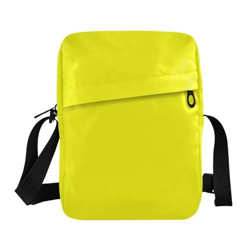 messenger bag for women mens crossbody Women's Purses Adjustable Strap for work work - Yellow Solid Color Pure Plain
