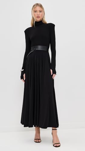 Norma Kamali Women's Shoulder Pad Turtle Flared Dress2