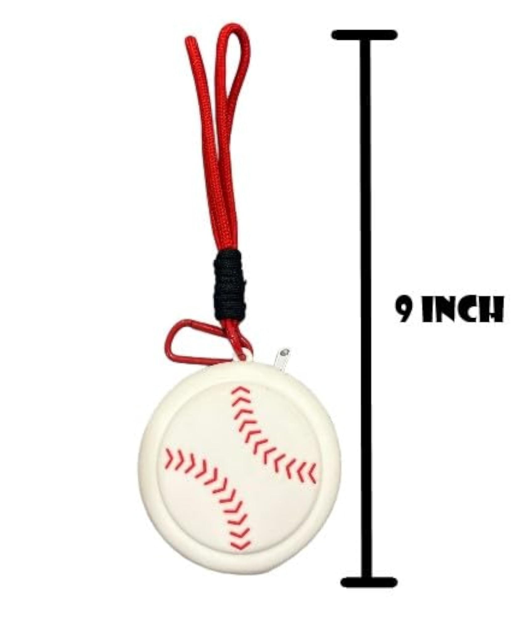 3D Baseball Silicone Coin Pouch Keychain, Mini Zippered Earphone Case