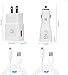 Adaptive Fast Charger Kit Compatible with Galaxy S7 Edge / S6 / Note5 / Note 4/ S3，Fast Charging ChiChiFit Quick Charger(Wall Charger + Car Charger + 2 x Micro USB Cable)-White