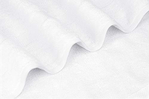 White Classic Luxury Grey White Bath Towel Set - Combed Cotton Hotel Quality Absorbent 8 Piece Towels | 2 Bath Towels | 2 Hand Towels | 4 Washcloths [Worth $72.95] 8 Pack | Grey White #TOP5