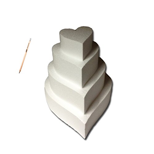 Base Per Torta A Cuore In Polistirolo - Altezza 5 Cm, Base 25x25 Cm, Taglio A Filo Caldo, Per Cake Design