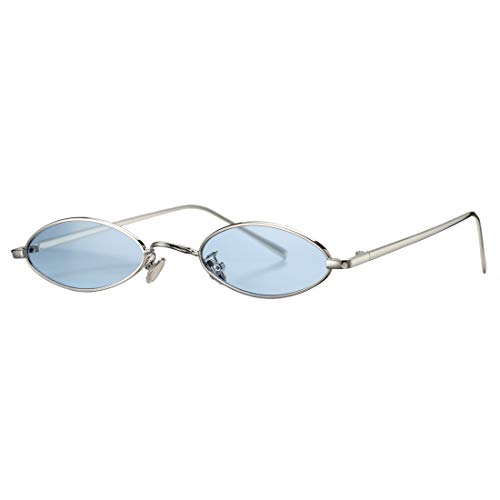 Image of COASION Vintage Small Oval Aesthetic Sunglasses Retro for Women Men Hippie Cool Metal Frame Sun Glasses
