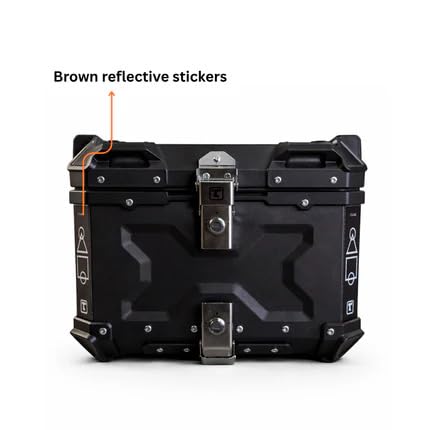 Image of CORE 45L Aluminium Motorcycle Top Box | X-Type Touring Storage Case with Universal Mount Plate | Lockable Rear Luggage Carrier | Water-Resistant Metal Top Case for Daily Bikes - Stealth Black