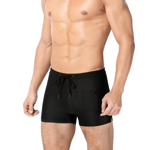 Men's Swim Shorts with Zippered Pockets,Men's Swim Trunks with high Elasticity