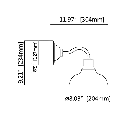 Jchal Gooseneck Front Porch Wall Light, Rustic Farmhouse Wall Sconce, Outdoor & Indoor Wall Mount Barn Light, 8", Matte Black (1 Pack) #TOP2