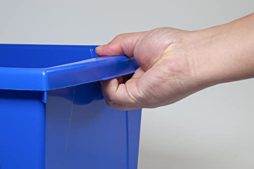 Image of Storex 5.5 Gallon Storage Bin with Lid - Plastic Classroom Organizer for Books and Supplies, Blue, 6-Pack (62743U06C)
