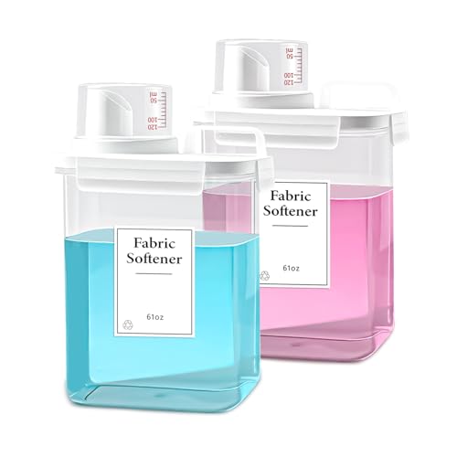 Consejos para Comprar Lavasecadoras Fdit al mejor precio. 40 2 paquetes de dispensador de detergente para ropa, dispensador de detergente de 1.8 L, contenedor de detergente para ropa recargable, dispensador de detergente líquido para ropa...