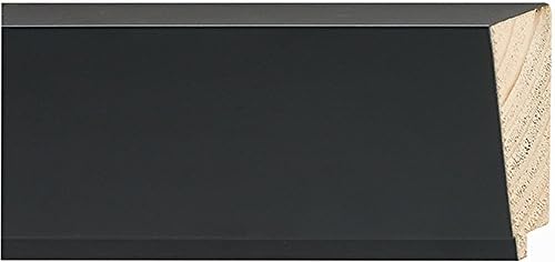 Picture Frame Moulding (Wood) 100ft Bundle - Traditional Black Finish - 3.25" Width - 1/2" Rabbet Depth