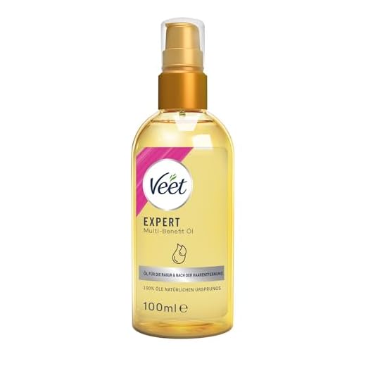Aceite multibeneficio Veet Expert - 100% de origen natural con vitaminas y Omega 3 - Aceite corporal para el afeitado y después de la depilación - Aceite de afeitar hidratante para el cuerpo y la cara