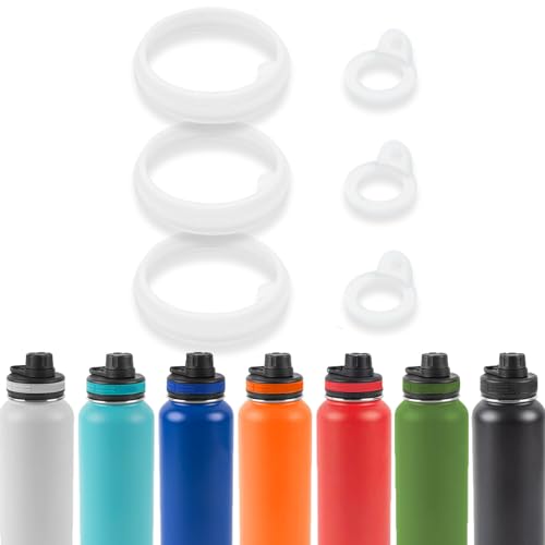 BOSORIO 3 Sets Gaskets Compatible with ThermoFlask Spout Lid Water Bottle 18oz 24oz 32oz 40oz, Not for Straw Lid and Chug Lid, Replacement Parts Rubber Seals O Ring with Tabs