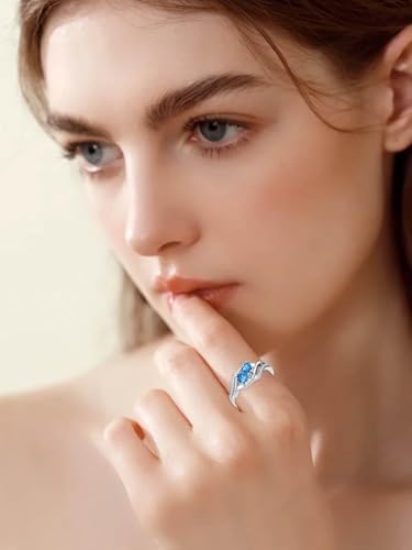 Birthstone Rings for Women Heart Statemet Engagement Eternity Wedding Promise Rings Infinity Jewelry Anniversary Christmas Valentine Mothers Day Birthday Gifts for Women Wife Her Girlfriend3