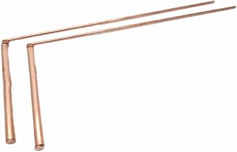 StarRing 2 Pack Copper Dowsing Rods For Water Treasure Hand Finding Tools, 99.9% Copper Detector Rod, Water Divining Rods Detector Rod (Single head - flat bead)