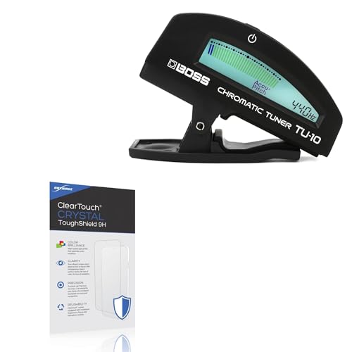 BoxWave Screen Protector Compatible With BOSS TU-10 Clip-on Chromatic Tuner - ClearTouch Crystal ToughShield 9H (2-Pack), Clear 9H Tough Flexible Film Screen Protector