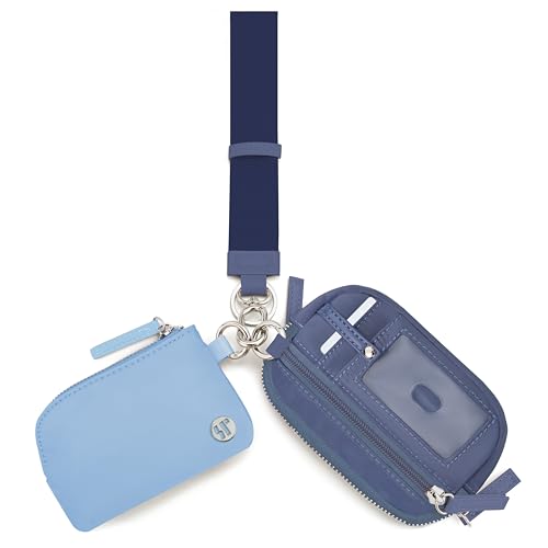 Image of Wallet Wristlet for Women, RFID Wallet Keychain with Dual Pocket | Nylon Wristlet Wallet with Coin Purse, ID Window, Card Holder and Small Wallet Design