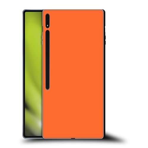 Head Case Designs Orange Block Colours Soft Gel Case Compatible With Samsung Galaxy Tab S8 Ultra