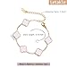 Four Leaf Clover Bracelet 18K Gold Plated Lucky Bracelets for Women Gold Bracelets White Flower Leaf Link Lucky Bracelets Jewelry Adjustable Bracelets for Women Trendy Birthday Gifts for Women