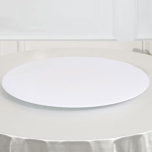 VOLWCO 2X Fundas para Mesa De Cóctel con Bordes Elásticos, Mantel de Esquinas Redonda Elásticas, para Mesa Alta, Mantel Redondo para Cóctel, Boda, B(Size:80cm,Color:White,)