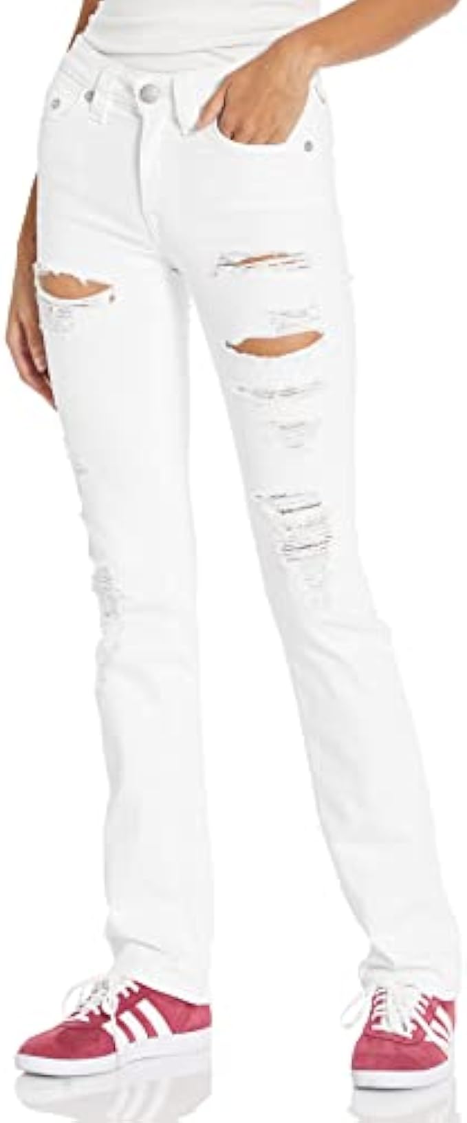True Religion Women's Billie Mid Rise Straight Big T Skinny Jean