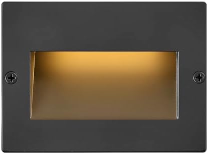 Hinkley Landscape Lighting Taper 1563SB Horizontal 12v Step Light, Low-Voltage, Recessed Mount, Integrated LED, Satin Black