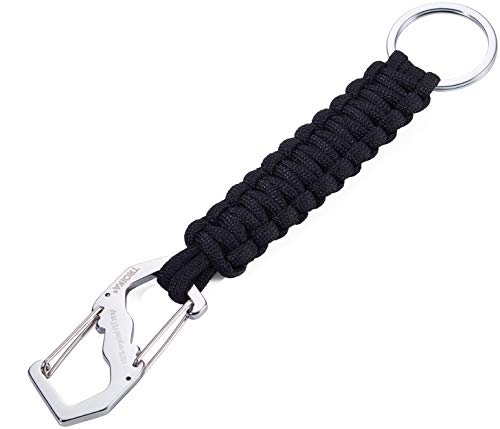 TROIKA PET-ER - KR20-07/BK - Schlüsselanhänger mit dekorativen Knoten - Doppelkarabiner, Schlüsselring - nachhaltig, 100% rPET Material (recyceltes PET) - TROIKA-Original Cover