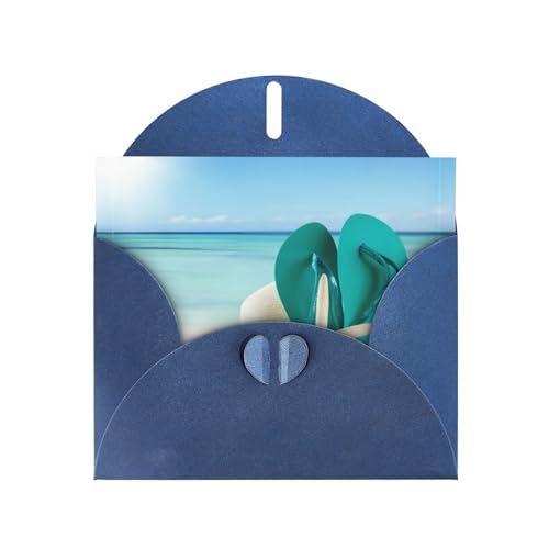 PHAYAH Grußkarten mit Flip-Flop-Muster, blanko, mit blauen Umschlägen, für Weihnachten, Hochzeitstage und Party-Einladungen, 10 Stück PHAYAH Grußkarten mit Flip-Flop-Muster, blanko, mit blauen Umschlägen, für Weihnachten, Hochzeitstage und Party-Einladungen, 10 Stück