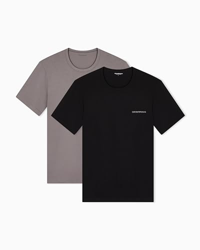 Herren T-Shirt aus Reiner Baumwolle, Rundhalsausschnitt, Schwarz, Größe S – Ansicht 1