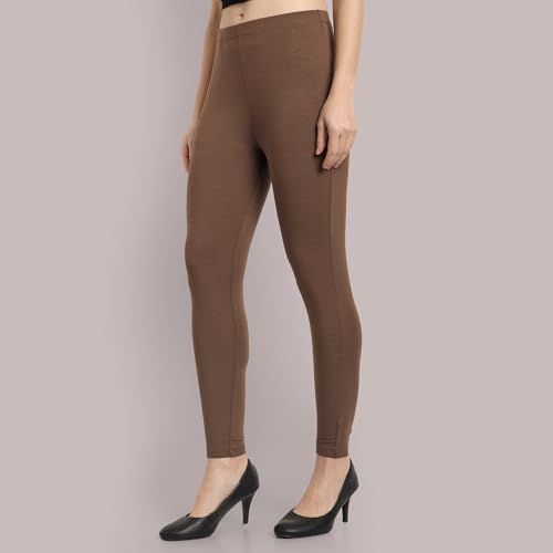 Image of ONE SKY Women Ankle Length Leggings | Premium Cotton Modal Spandex Blend | High Waist Stretchable & Bio-Washed Fabric | Colour-Lock | Ethnic Leggings for Women